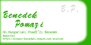 benedek pomazi business card